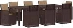 Garten Essgruppe 9 Stk. Braun Und Taupe Pp Vidaxl
