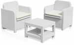 Outdoor Garten Lounge Sessel Grand Soleil Giglio Bar Rattan 2 Sitzer - Wei&szlig;