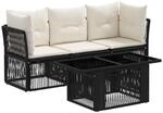 Gartensofa-set 4 Stk. Schwarz Poly-rattan Vidaxl