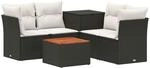 Sofa Set 6 Stk. Schwarz Und Cremewei&szlig; 55 X 55 X 37 Cm Vidaxl