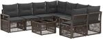 Gartensofa-set 9 Stk. Grau Poly-rattan Vidaxl