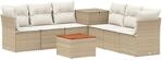 Sofa Set 8 Stk. Beige Und Cremewei&szlig; 55 X 55 X 37 Cm Vidaxl