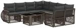 Gartensofa-set 9 Stk. Grau Und Dunkelgrau Poly-rattan Vidaxl