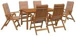 7-teiliges Garten Essset 6-sitzer Natur Massivholz Akazie Vidaxl