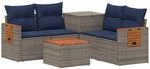 Sofa Set 6 Stk. Grau Und Marineblau 55 X 55 X 37 Cm Vidaxl