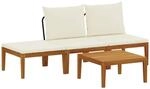 Vidaxl 4 Pcs Garden Lounge Set With Cushions Solid Acacia Wood & Rope