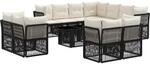 Gartensofa-set 12 Stk. Schwarz Poly-rattan Vidaxl