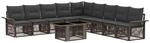 Gartensofa-set 10 Stk. Grau Und Dunkelgrau Poly-rattan Vidaxl