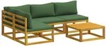 Sofa-set 5 Stk. Natur Massivholz Akazie Vidaxl