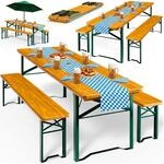 Casaria&reg; 2er/4er Set Bierzeltgarnitur 170cm Klappbar Stabil 3 Teilig 2x Bierbank 1x