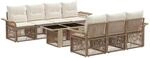 Gartensofa-set 8 Stk. Beige Und Cremewei&szlig; Poly-rattan Vidaxl