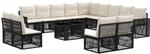 Gartensofa-set 14 Stk. Schwarz Und Cremewei&szlig; Poly-rattan Vidaxl