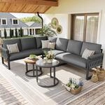 Modulares Gartenlounge-set Grau F&uuml;r 5&ndash;6 Personen Mit Tischen Und Wasserabweisenden
