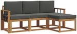 Vidaxl Outdoor Sofa Set 4 Pcs Natural And Anthracite