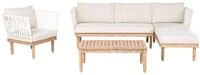 Lounge Set Mit Tisch 4-sitzer Cremona Akazienholz Wei&szlig; Linksseitig