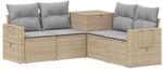 Sofa Set 5 Stk. Beige Und Hellgrau 179 X 179 X 85 Cm Vidaxl