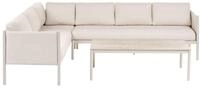 Garten Ecksofa Mit Tisch 5-sitzer Tonara Metall Hellbeige Rechtsseitig