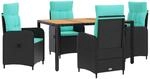 Outdoortisch-set 5 Stk. Pe Rattan Und Pulverbeschichteter Stahl Vidaxl