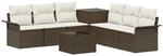 Sofa Set 8 Stk. Braun Und Creme Wei&szlig; 55 X 55 X 37 Cm Vidaxl