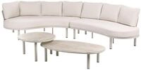 Gartensofa 6-sitzer Oriolo Mit Tischen Metall Hellbeige