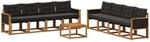 Vidaxl Outdoor Sofa Set 9 Pcs Natural And Black