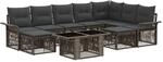 Gartensofa-set 10 Stk. Grau Und Dunkelgrau Poly-rattan Vidaxl