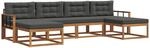 Vidaxl Outdoor Sofa Set 6 Pcs Natural And Anthracite