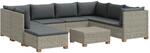 9 Stk. Rattan Lounge Set Mit Kissen Gendt Naturrattan Kubu Grau Vidaxl