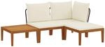 Vidaxl 4 Pcs Garden Lounge Set With Cushions Solid Acacia Wood & Rope