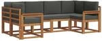 Vidaxl Outdoor Sofa Set 6 Pcs Natural And Anthracite