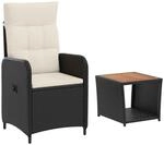 Garten-lounge-set 2 Stk. Schwarz Und Cremewei&szlig; Vidaxl
