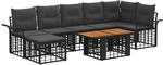 Gartensofa-set 8 Stk. Schwarz Und Dunkelgrau Poly-rattan Vidaxl