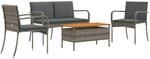 Vidaxl Garden Set Grey Poly Rattan