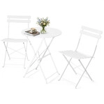 Avestar 3-teiliges Bistro-set Klappbar E-beschichtet Wei&szlig;