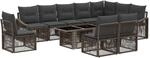 Gartensofa-set 11 Stk. Grau Und Dunkelgrau Poly-rattan Vidaxl