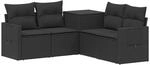 Sofa Set 5 Stk. Schwarz 179 X 179 X 85 Cm Polyrattan Und Stahl Vidaxl