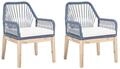 Set Mit 2 St&uuml;hlen Und Sitzkissen Olbia Marineblau