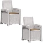 Liegesessel Garten Rattan-optik 2 Stk. Wei&szlig; Und Taupe Pp Vidaxl