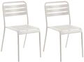 Gartenstuhl 2er Set Lefkada Metall Hellbeige