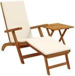 Vidaxl Reclining And Folding Sunlounger 2 Pcs Solid Acacia Wood