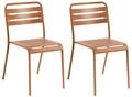 Gartenstuhl 2er Set Lefkada Metall Braun