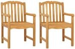 Vidaxl Handcarved Shell Chair 2 Pcs Natural Solid Teak Wood