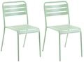 Gartenstuhl 2er Set Lefkada Metall Gr&uuml;n
