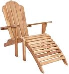 Garten-adirondack-stuhl Mit Fu&szlig;st&uuml;tze Natur Massivholz Teak Vidaxl