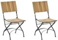 Gartenstuhl 2er Set Lascari Ohne Armlehnen Akazienholz Hellbraun