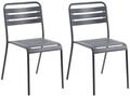 Gartenstuhl 2er Set Lefkada Metall Dunkelgrau