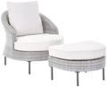 Gartensessel Mit Ottomane Arcille Polyrattan Grau
