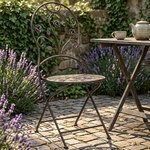 Gartenstuhl Bronze Stahl Unifarben Lackiert Zusammenklappbar Terrassenstuhl H...