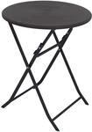 Baumarktplus - Balkontisch Bistrotisch Klapptisch Gartentisch Grau Holzoptik 60 Cm &Oslash;