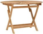 Vidaxl Folding Garden Table Natural &Oslash; 110 X 75 Cm Solid Teak Wood